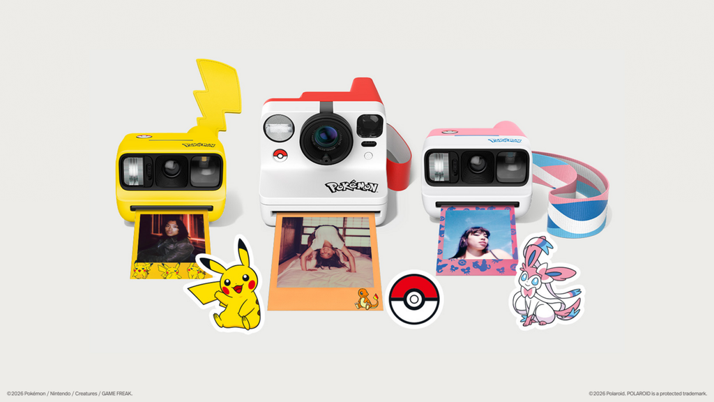 피카츄 포켓볼 님피아 디자인의 Polaroid Pokémon 30주년 카메라 3종