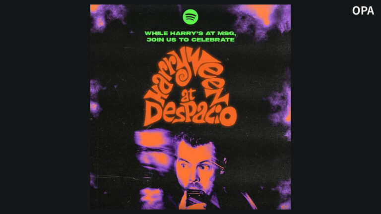 Spotify 공식 Harryween 행사 포스터, 바깥 여백에 OPA 로고
